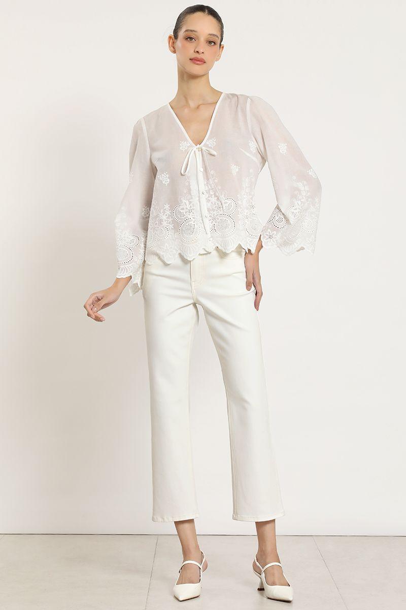 Jeans color slim, crudo Liola-5