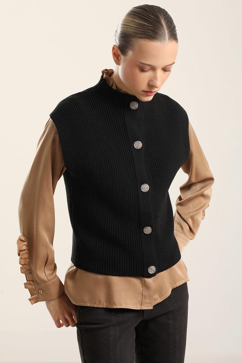 Cardigan punto, negro Liola-4