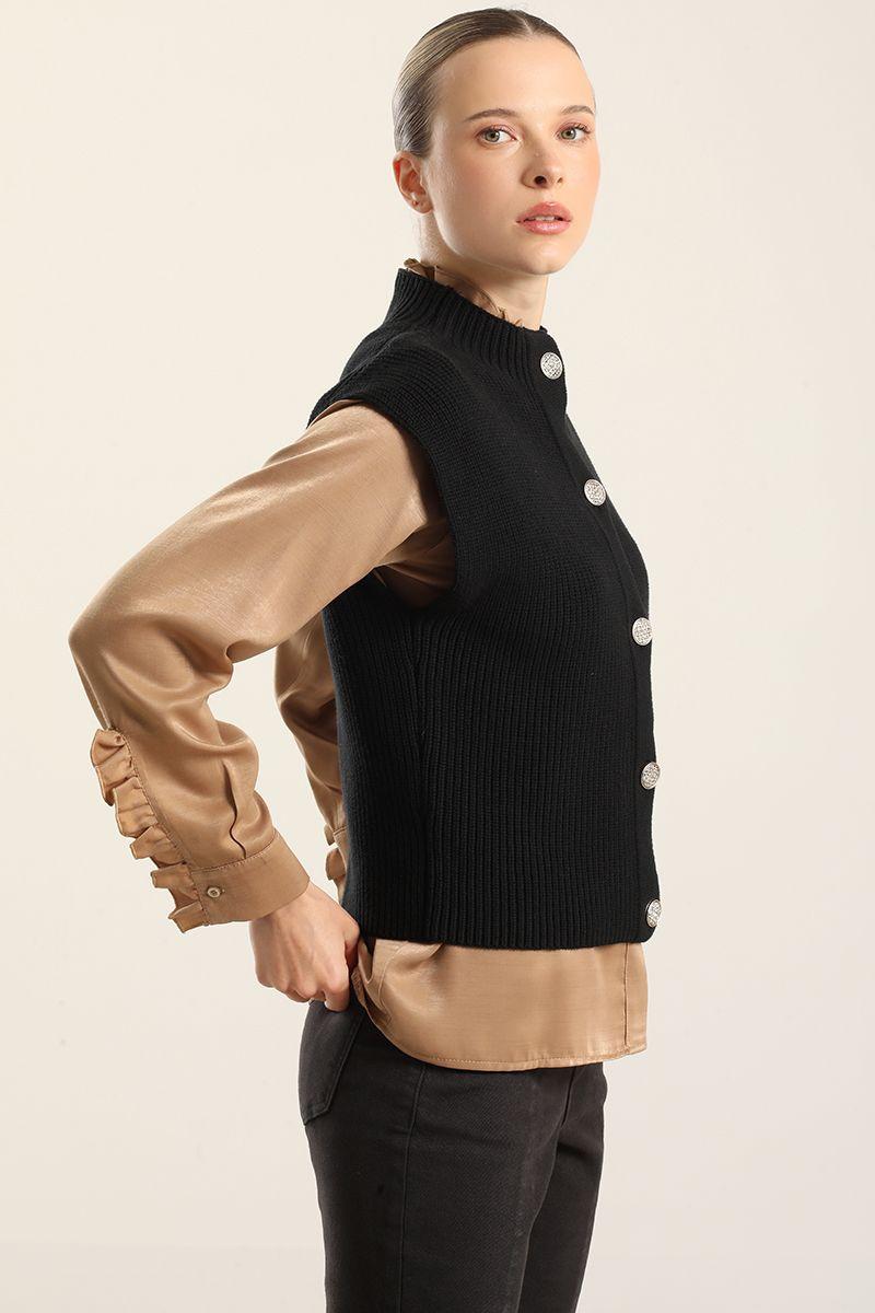 Cardigan punto, negro Liola-5