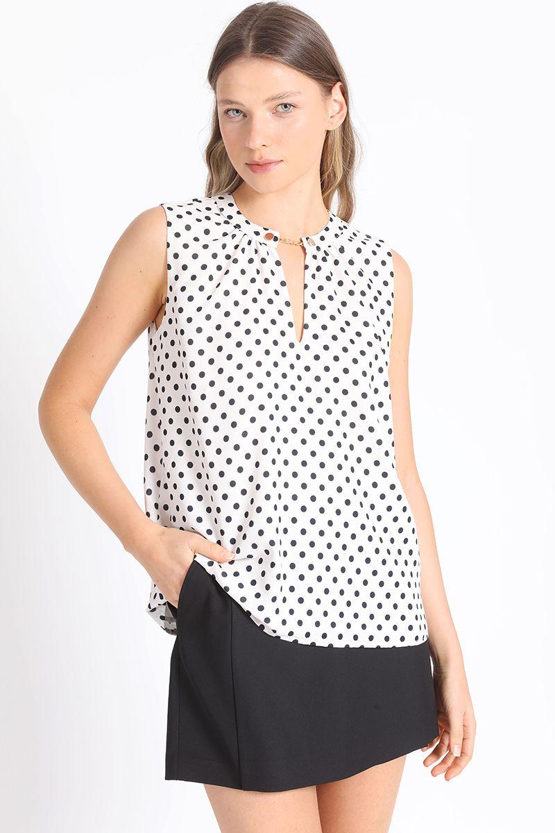 Top Estampado Lunares, Negro Liola-1