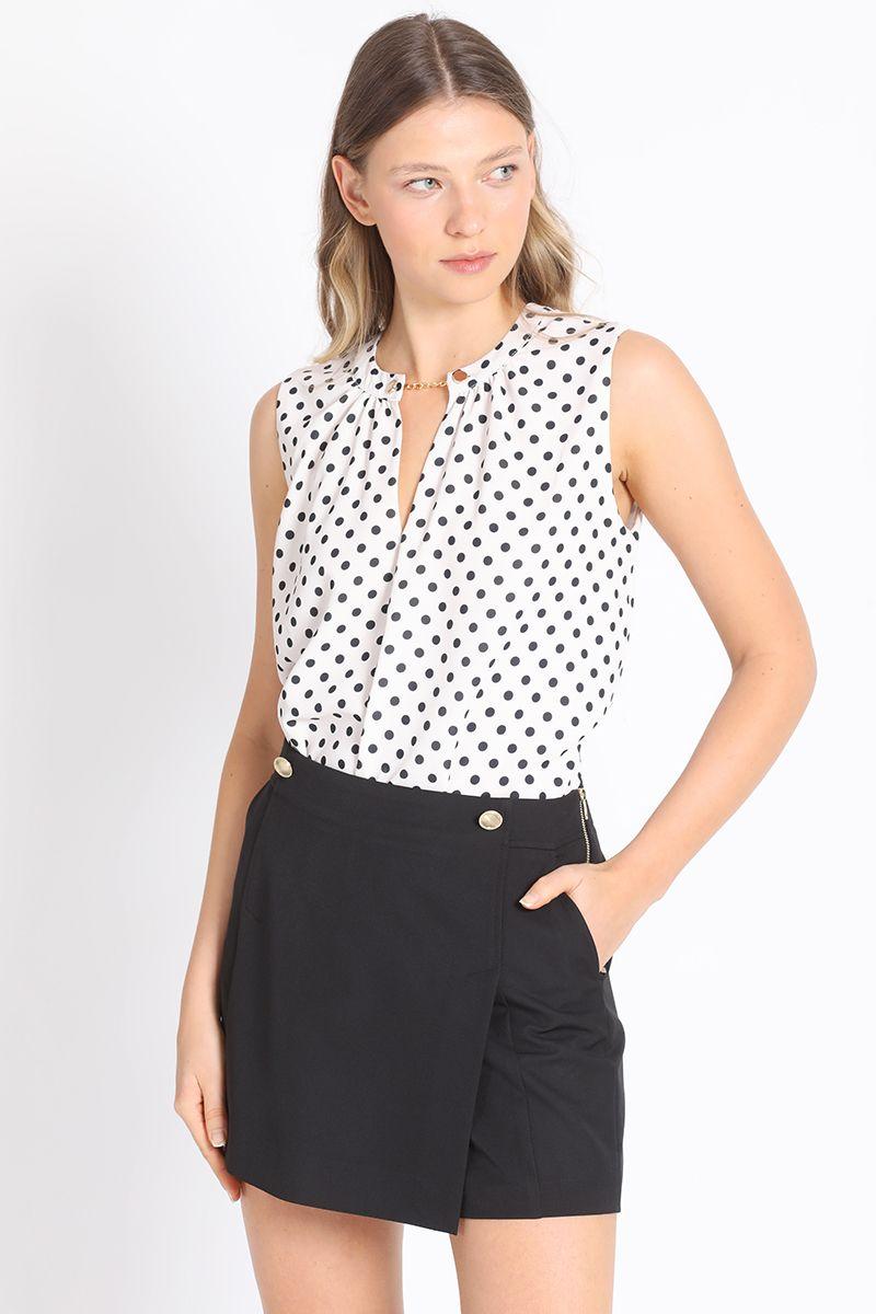 Top Estampado Lunares, Negro Liola-4