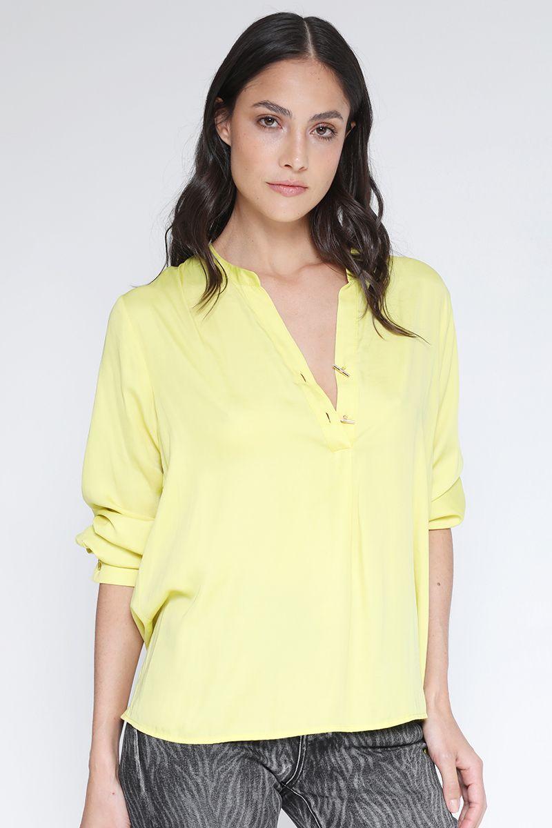 Camisa Satin Pistacho Liola-5