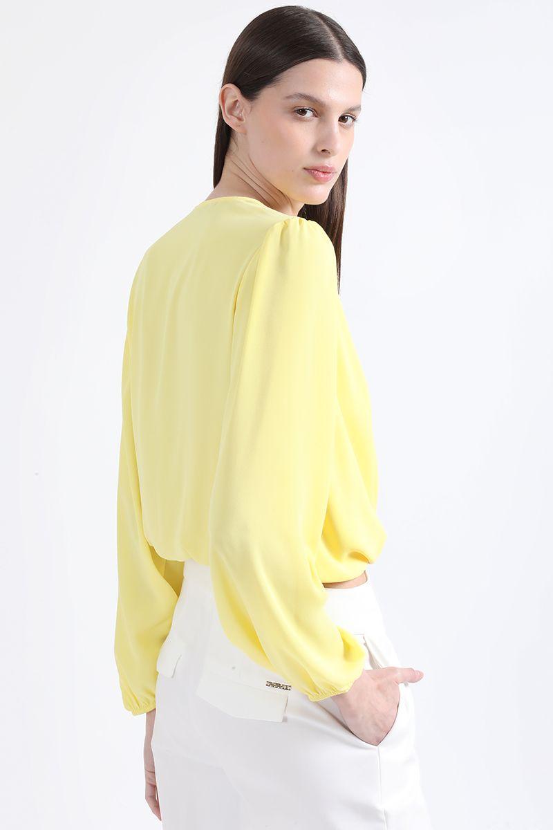 Blusa Aplicación Flor, Amarillo, Colección Italia Liola-4