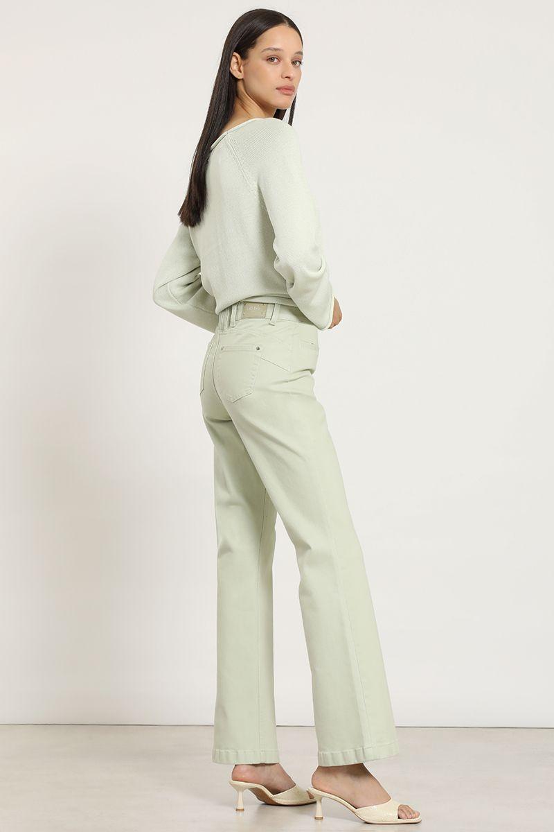 Jeans color flare, verde Liola-2