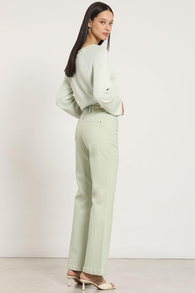 Jeans color flare, verde Liola-5