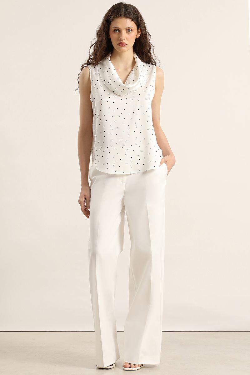 Top drapeado lunares, crudo Liola-1