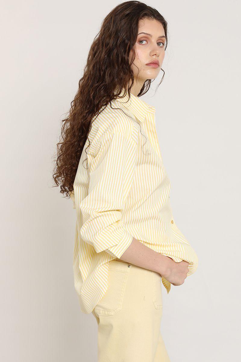 Blusa fantasia rayas, vainilla Liola-3