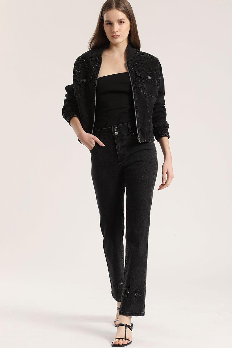 Jeans slim strass Liola mujer negro-1