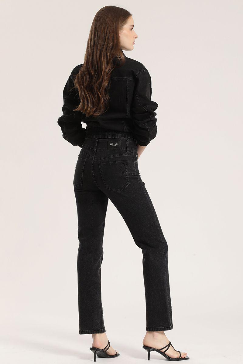 Jeans slim strass Liola mujer negro-2