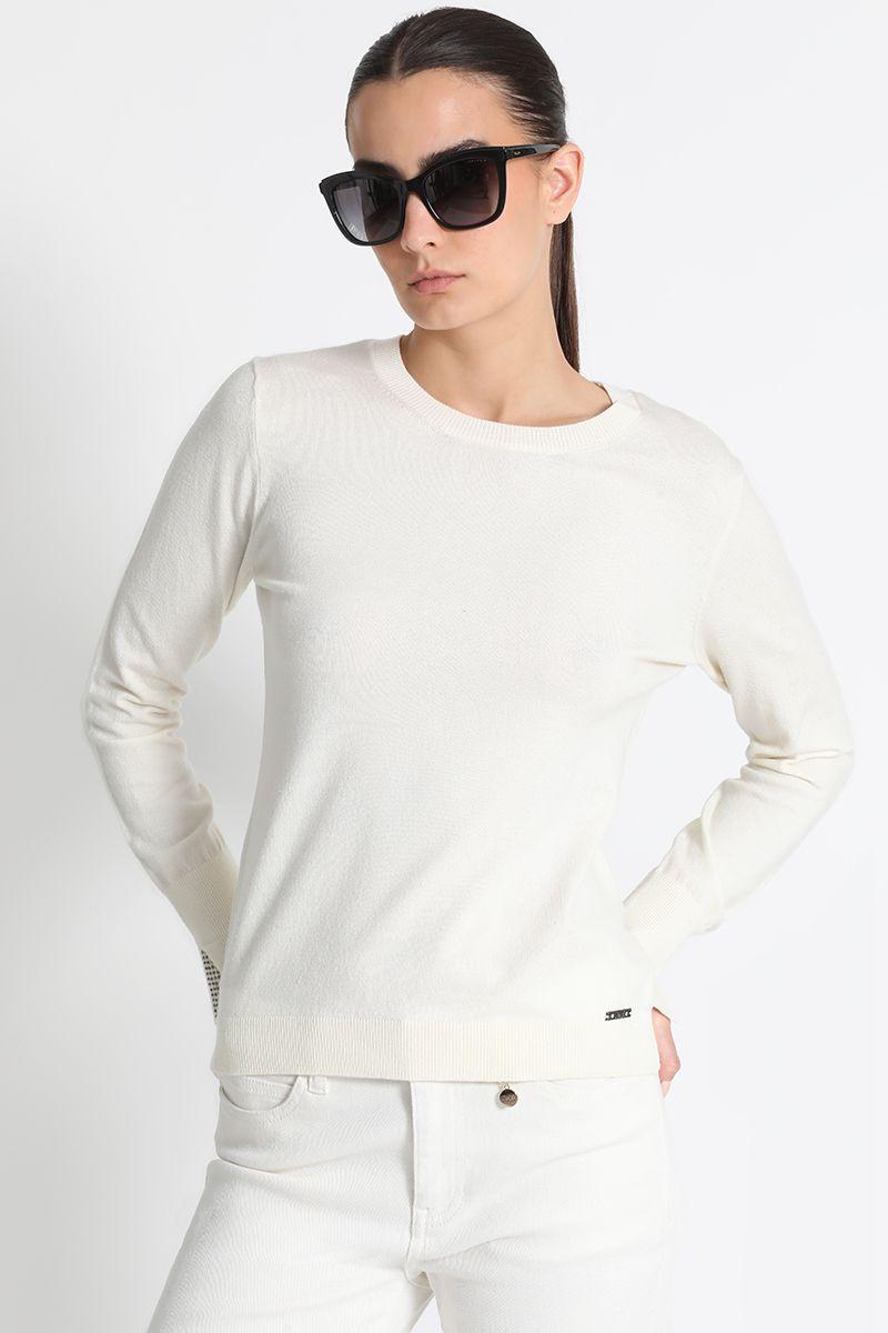 Jersey Tejido Cuello Redondo Crudo Liola-0