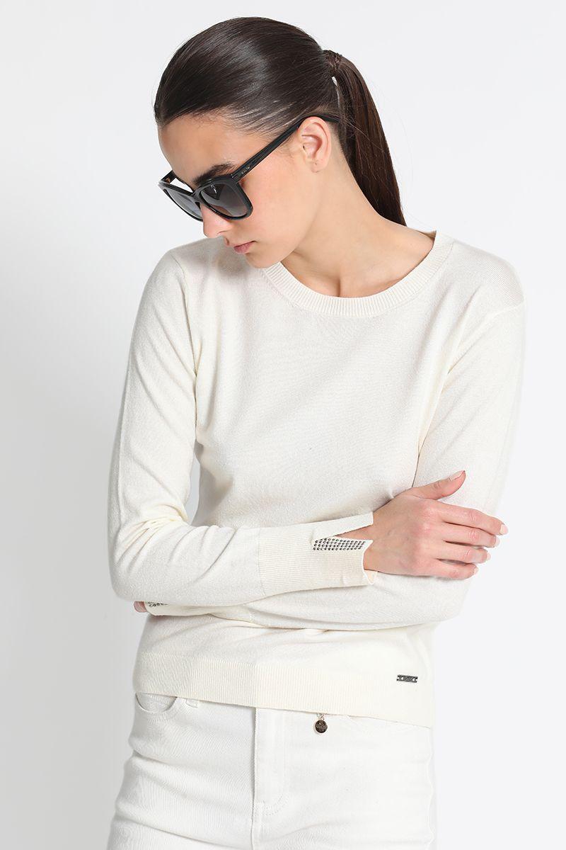 Jersey Tejido Cuello Redondo Crudo Liola-1