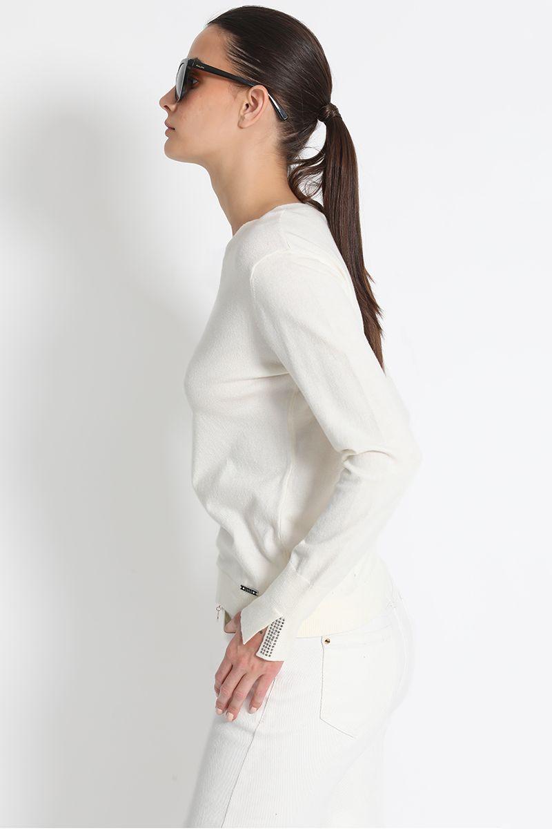 Jersey Tejido Cuello Redondo Crudo Liola-2