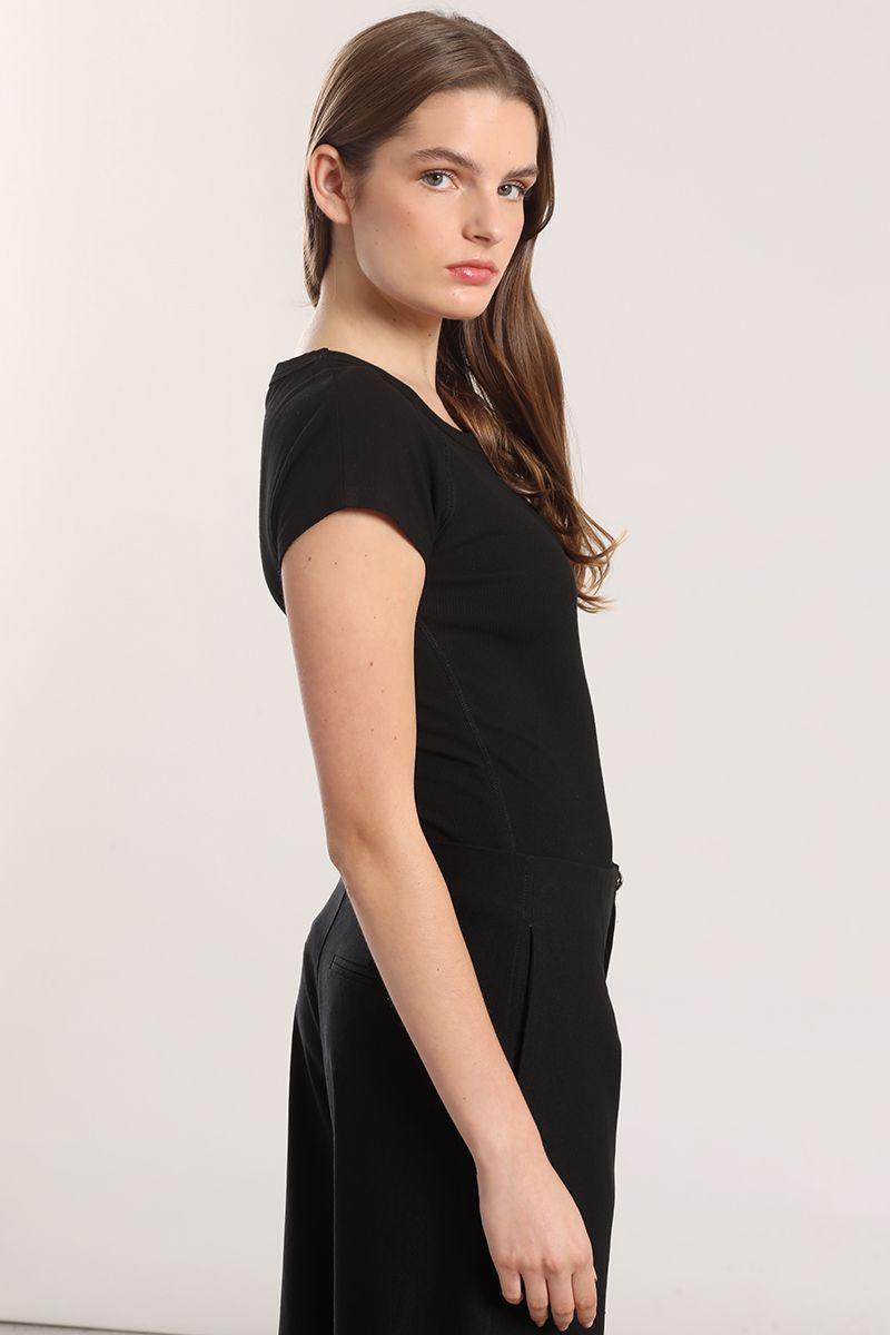 Polera ribb básica liola mujer negro-2