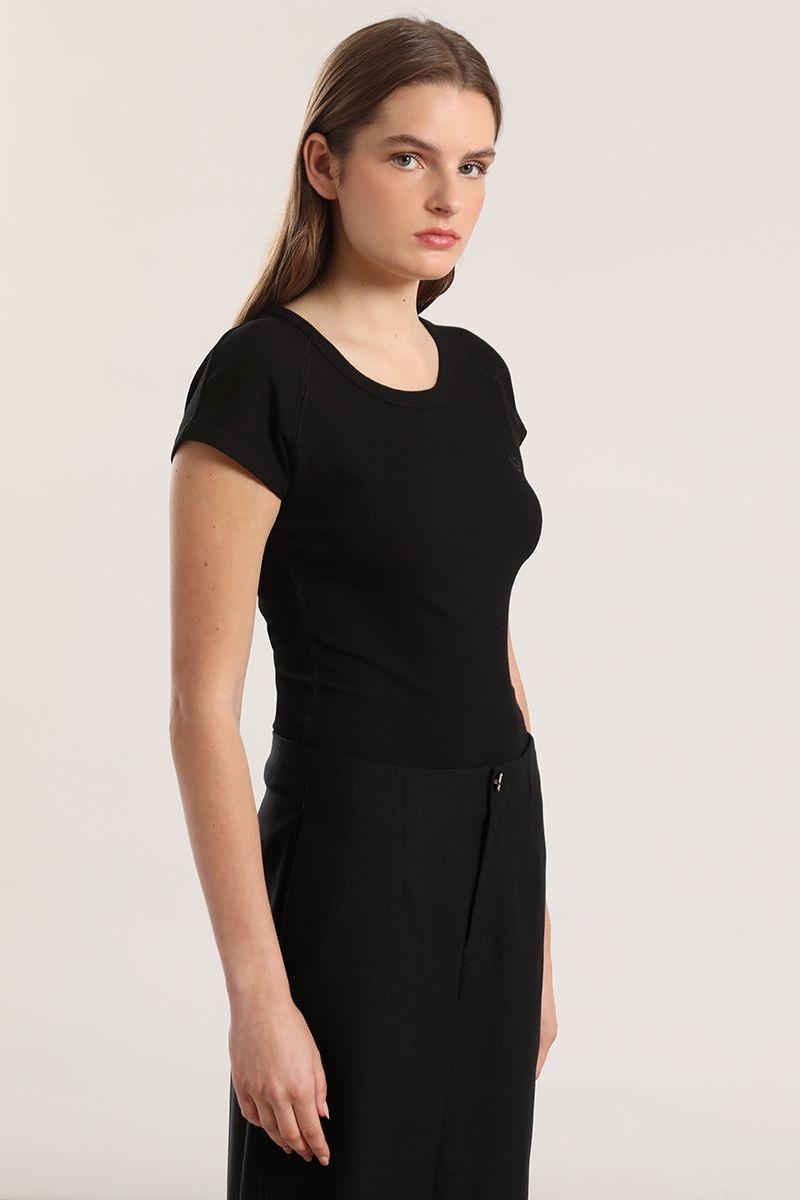 Polera ribb básica liola mujer negro-3