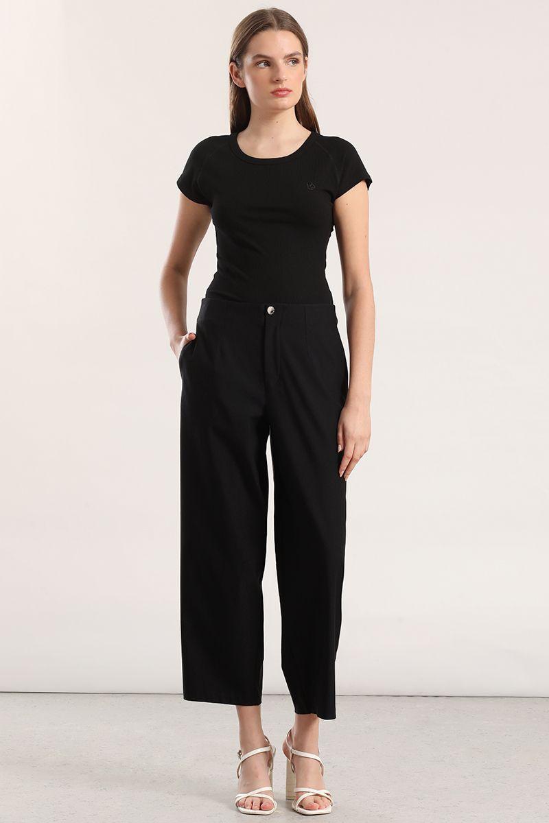 Polera ribb básica liola mujer negro-5