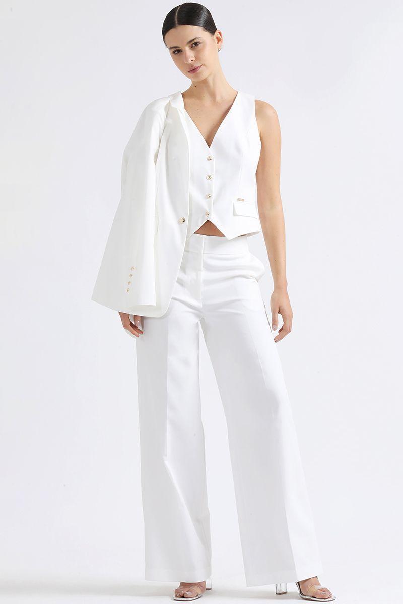Pantalon Ancho, Tiro Alto, Crudo Liola-4