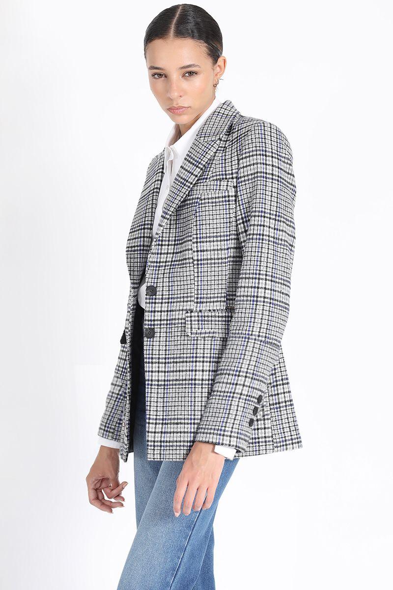 Blazer Principe De Gales, Azul Liola-1