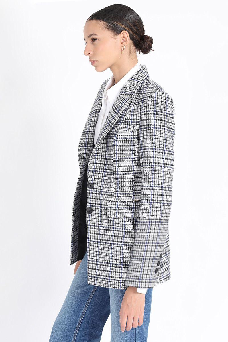 Blazer Principe De Gales, Azul Liola-3