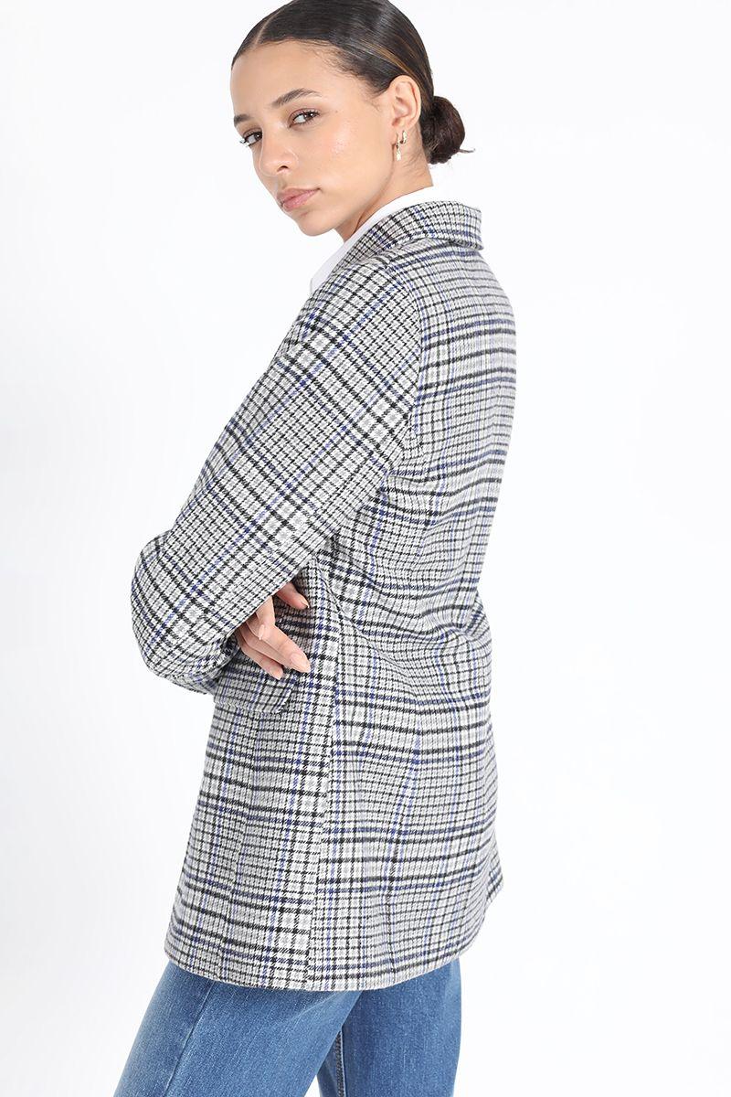 Blazer Principe De Gales, Azul Liola-4