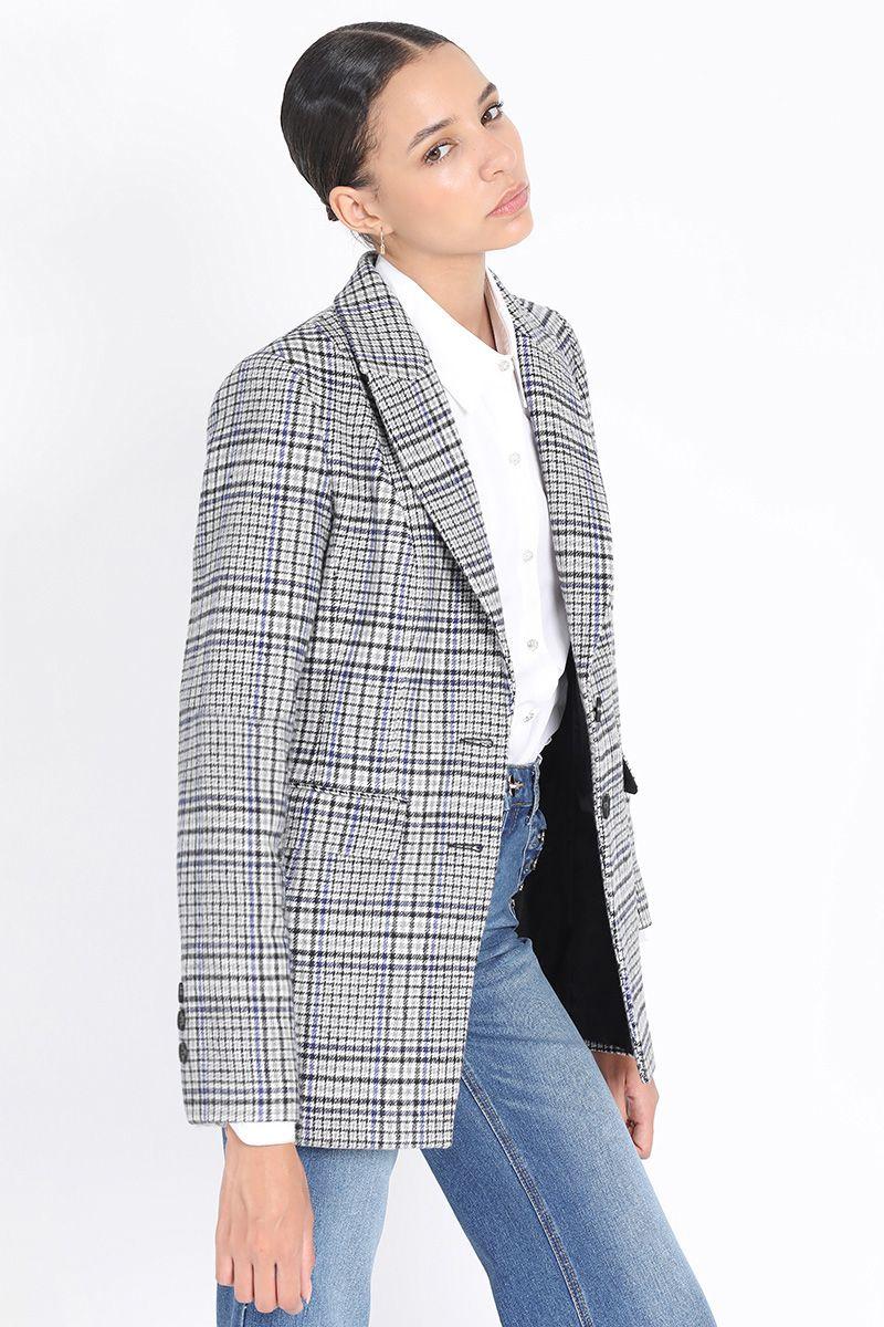 Blazer Principe De Gales, Azul Liola-5