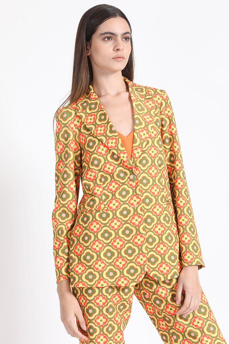 Blazer Estampado Verde Liola-5