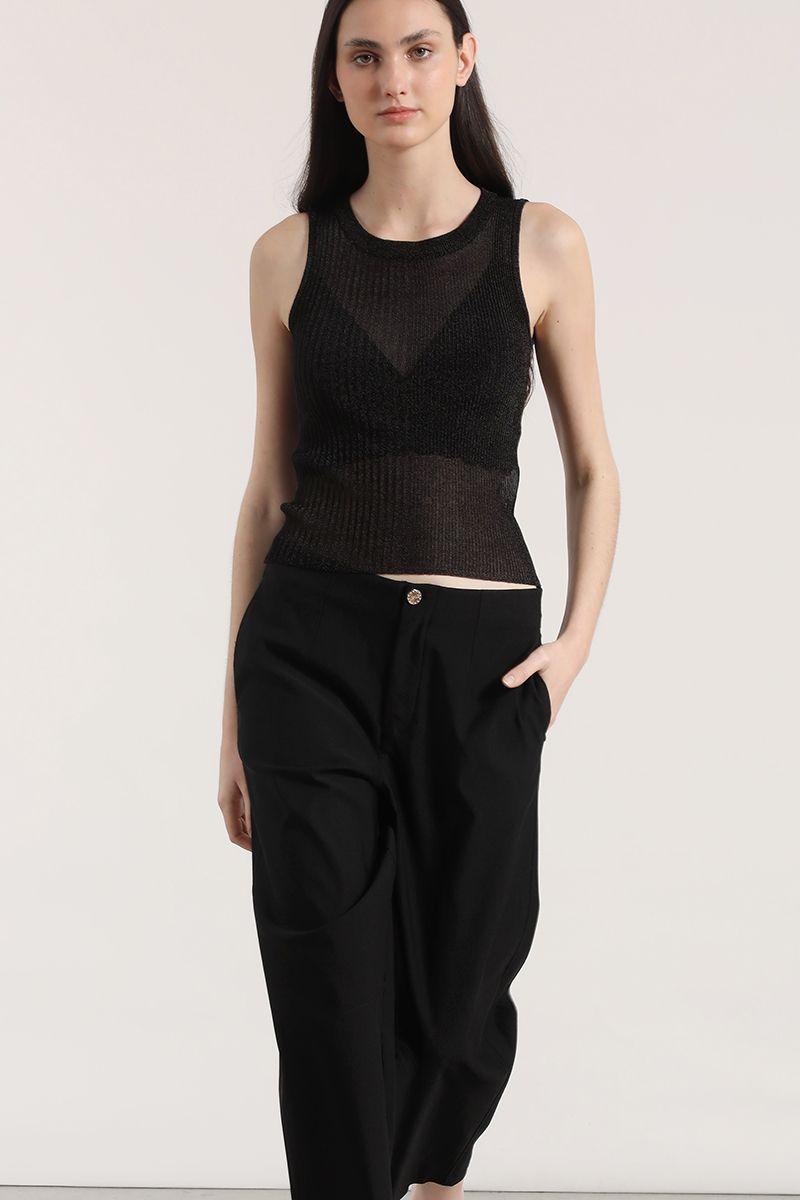 Pantalón balloon liola mujer negro-1