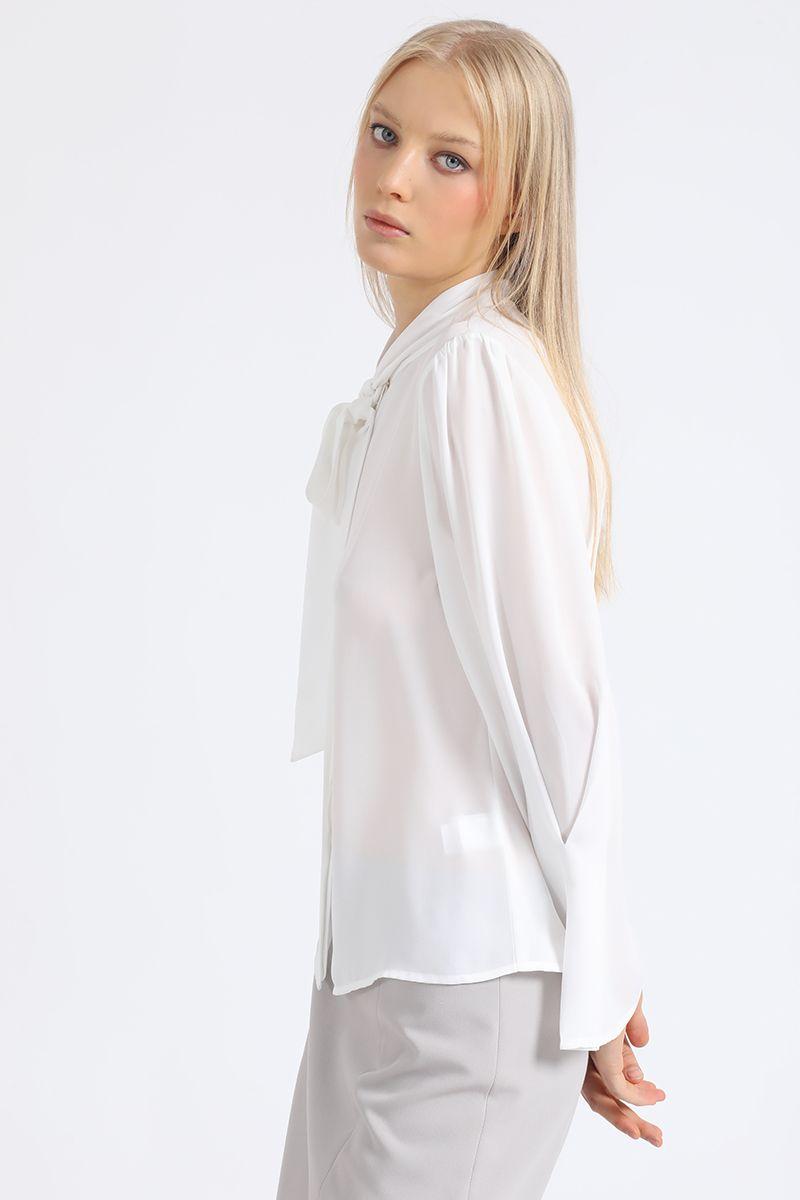 Blusa Con Lazada En Cuello, Crudo Liola-2