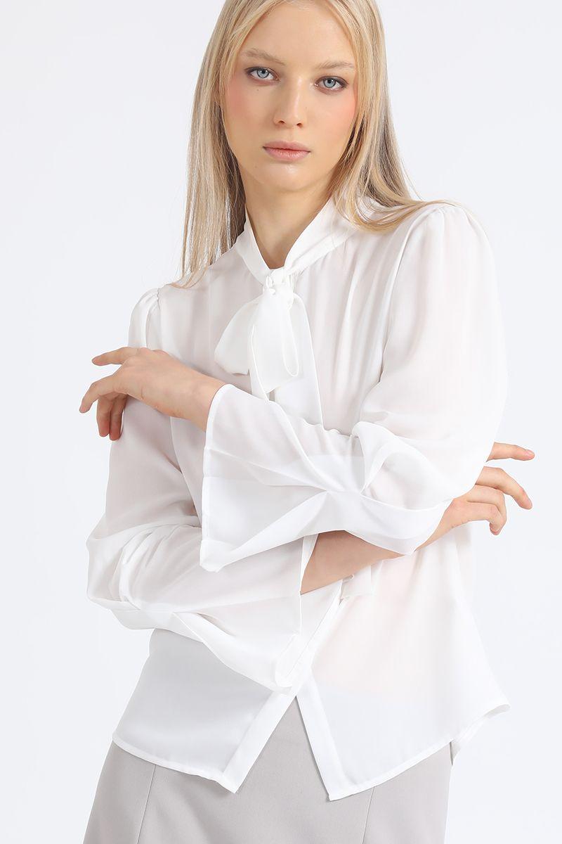 Blusa Con Lazada En Cuello, Crudo Liola-3