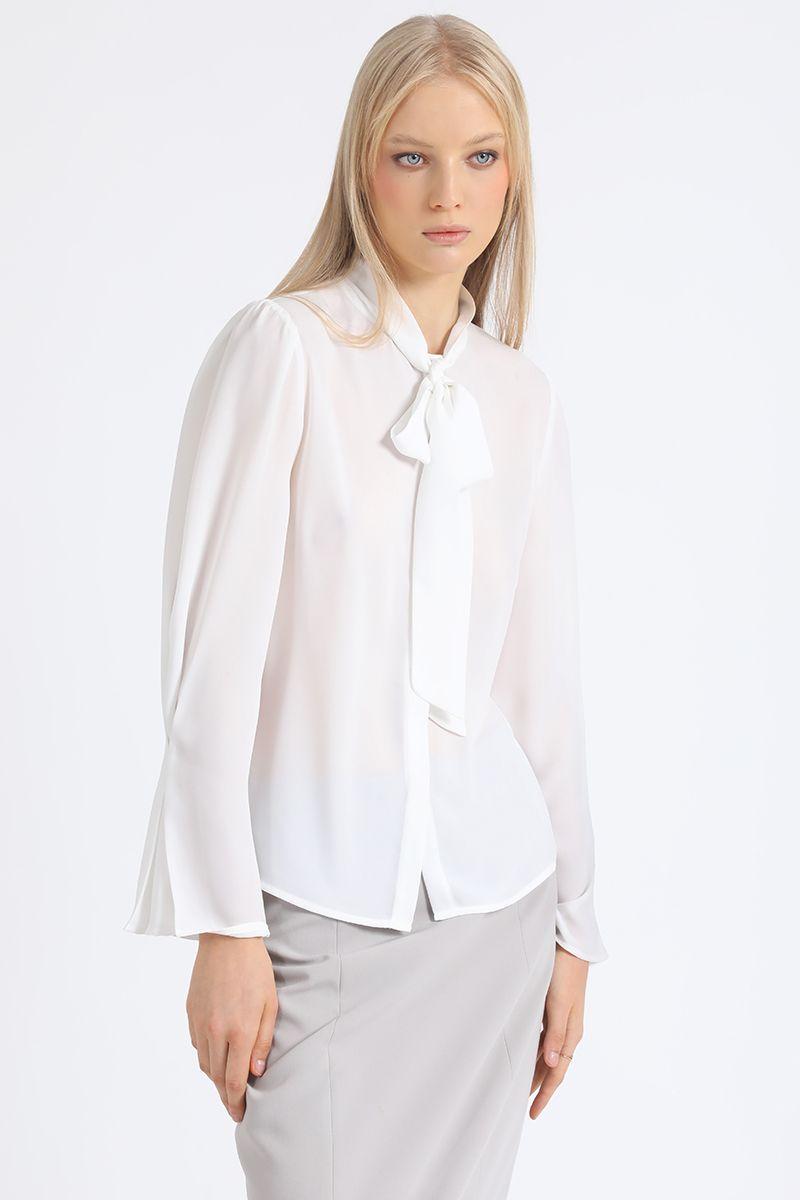 Blusa Con Lazada En Cuello, Crudo Liola-4