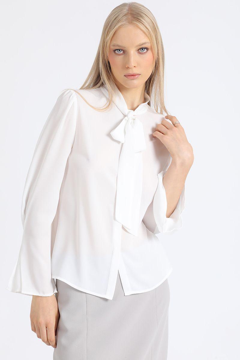 Blusa Con Lazada En Cuello, Crudo Liola-5