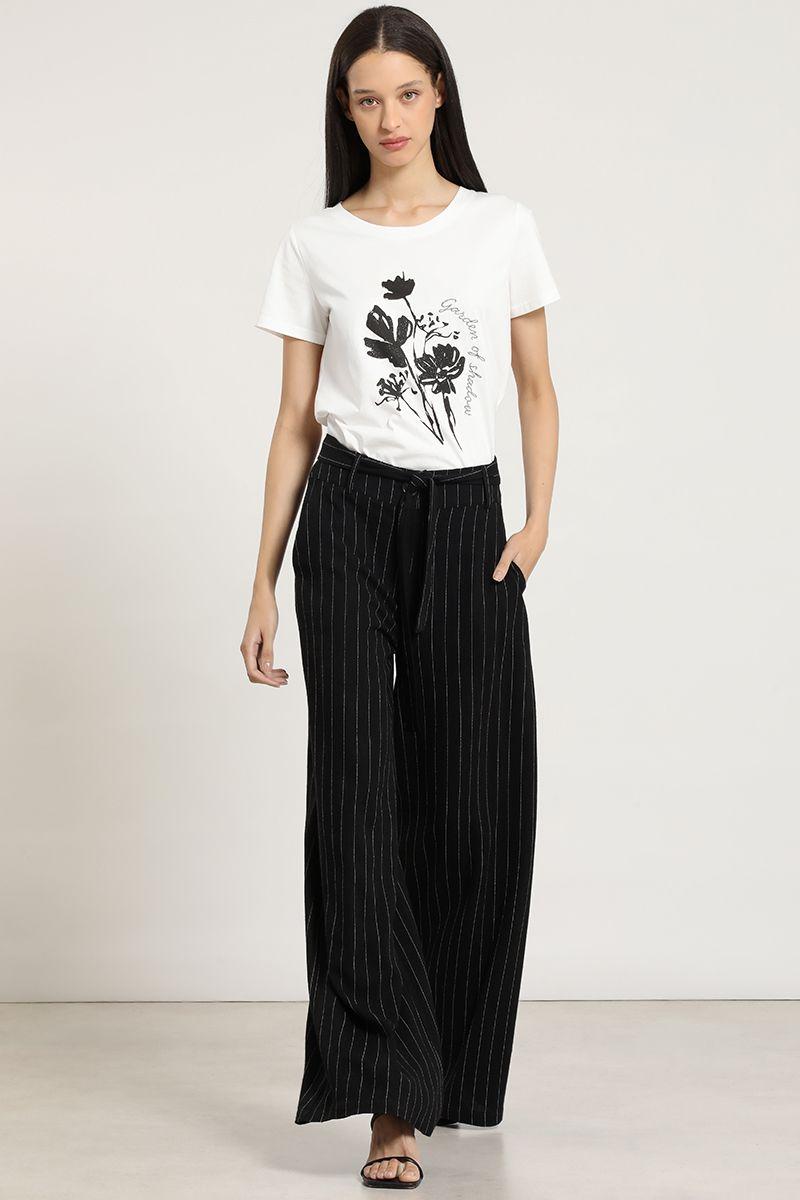 Polera estampado flores, bordado, crudo Liola-3