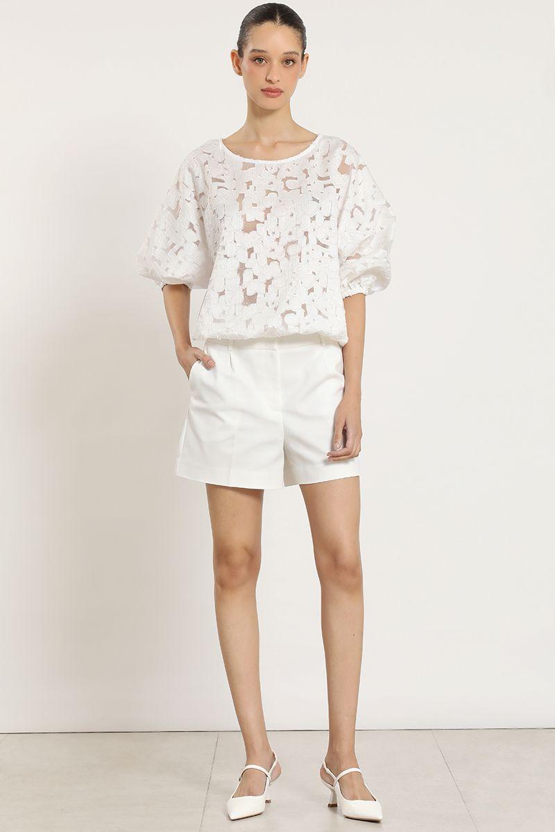 Blusa broderie flores, crudo Liola-1