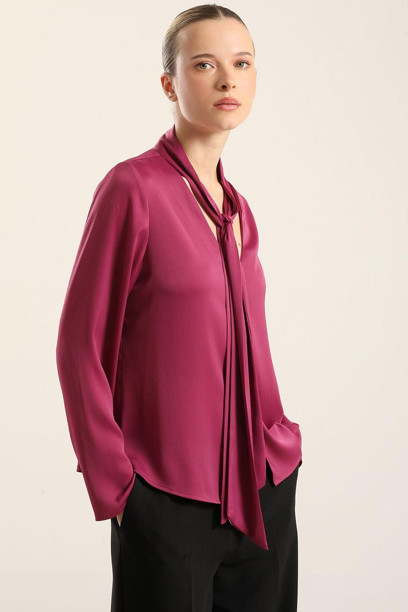 Blusa Satin Lazada, Fucsia Liola-0