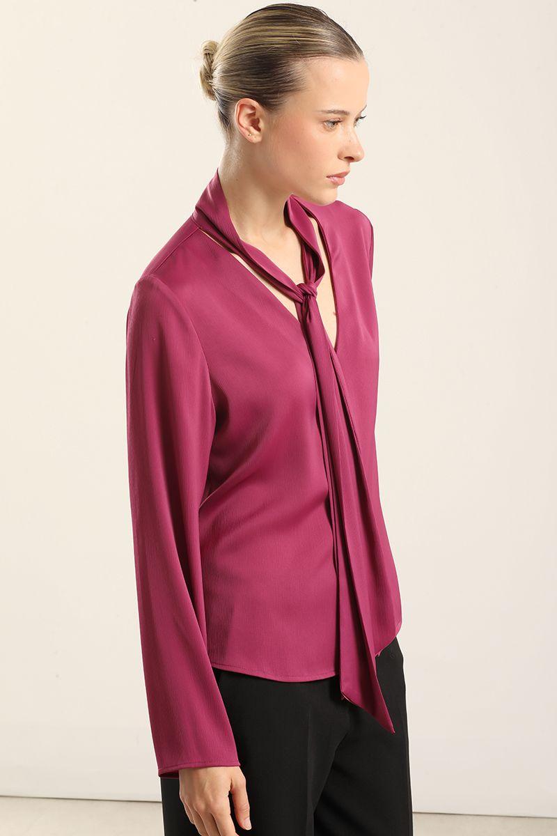 Blusa Satin Lazada, Fucsia Liola-2