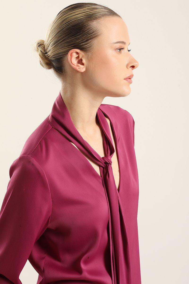Blusa Satin Lazada, Fucsia Liola-4