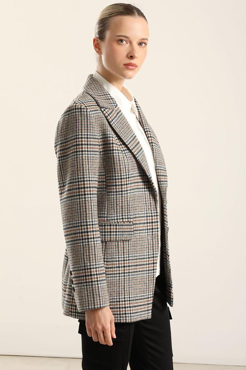 Blazer Principe De Gales, Beige Liola-5
