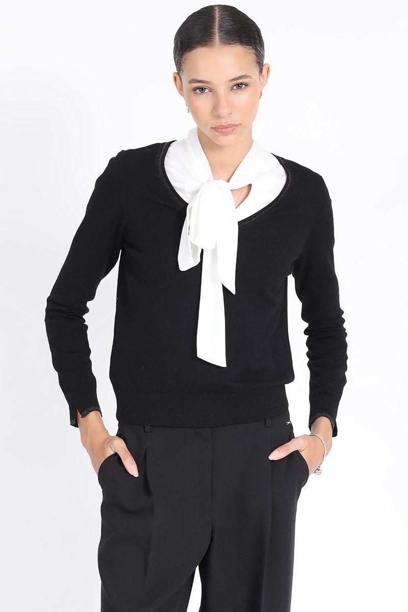 Tejido Punto Basico, Con Hilo Metalizado, Negro Liola-3