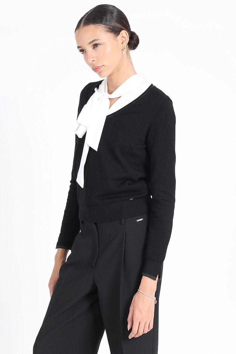 Tejido Punto Basico, Con Hilo Metalizado, Negro Liola-4