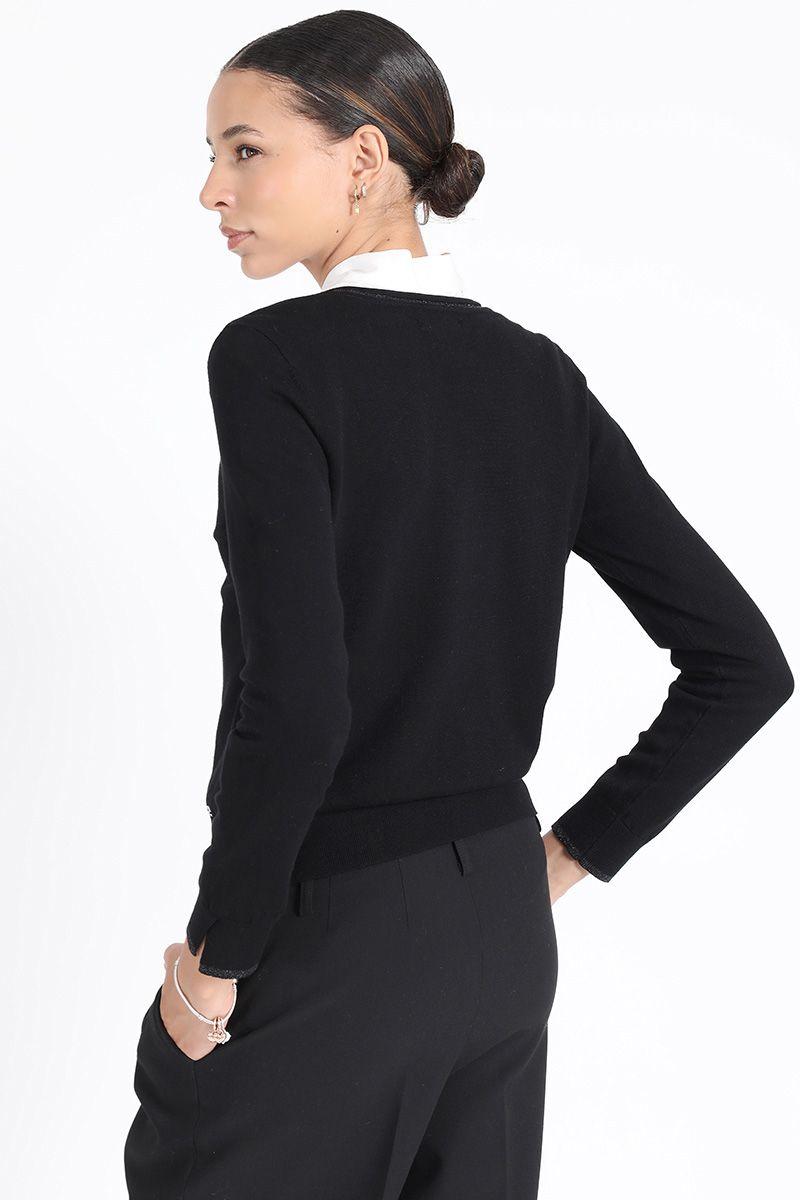 Tejido Punto Basico, Con Hilo Metalizado, Negro Liola-5