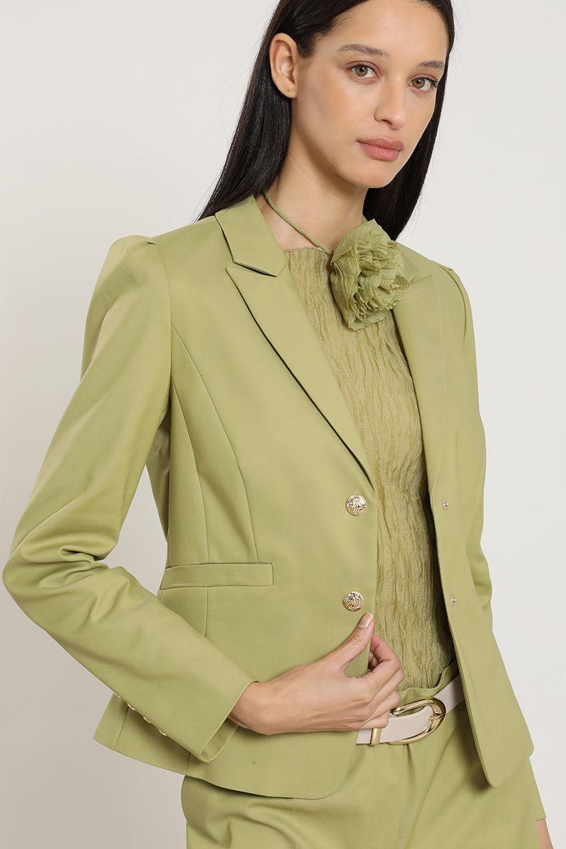 Blazer entallado hombro fantasia, verde Liola-2