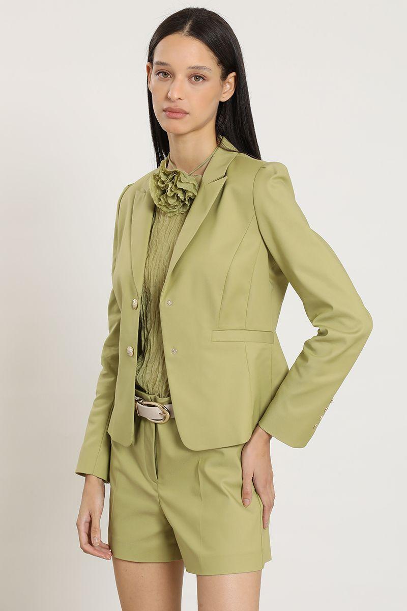 Blazer entallado hombro fantasia, verde Liola-4