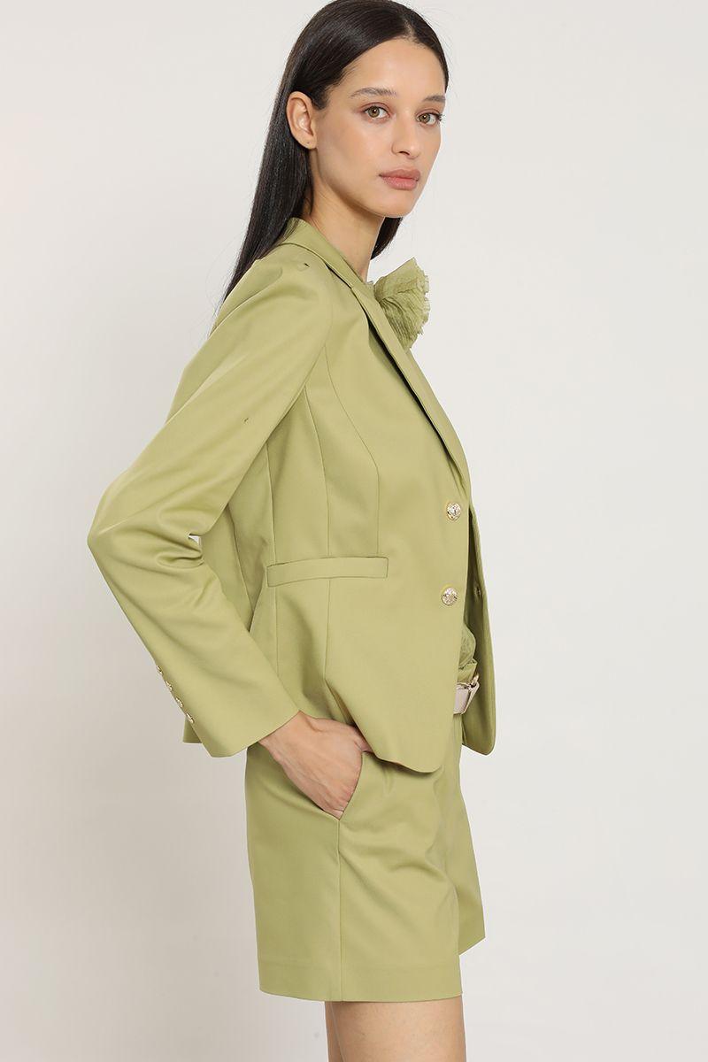 Blazer entallado hombro fantasia, verde Liola-5