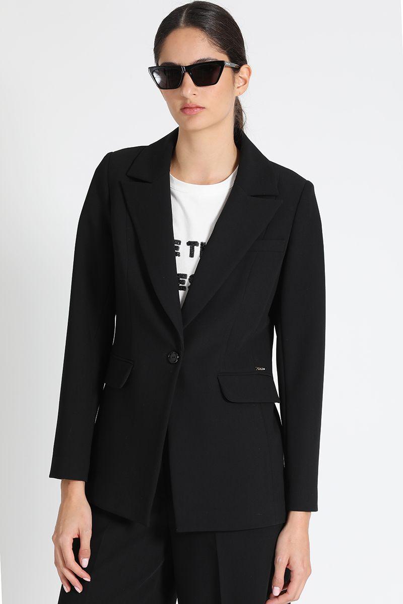 Blazer Largo Clásico Negro Liola-0