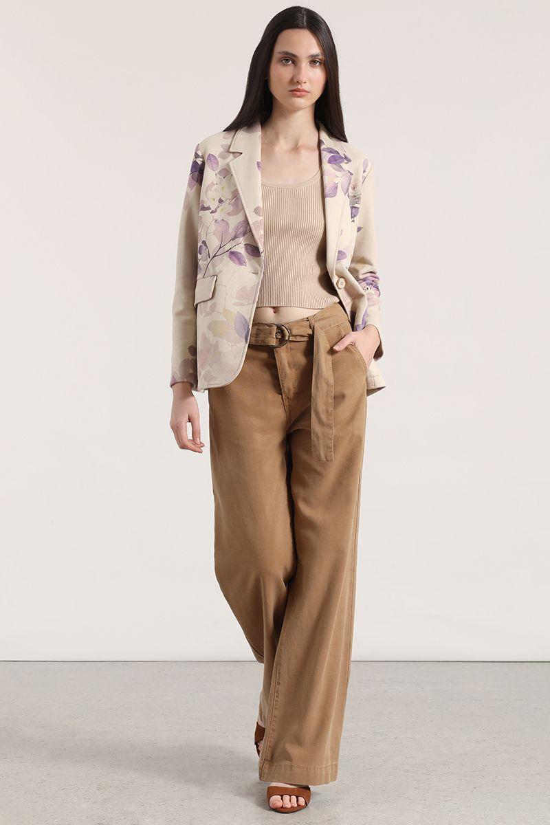 Blazer gamuza estampado liola mujer beige-3