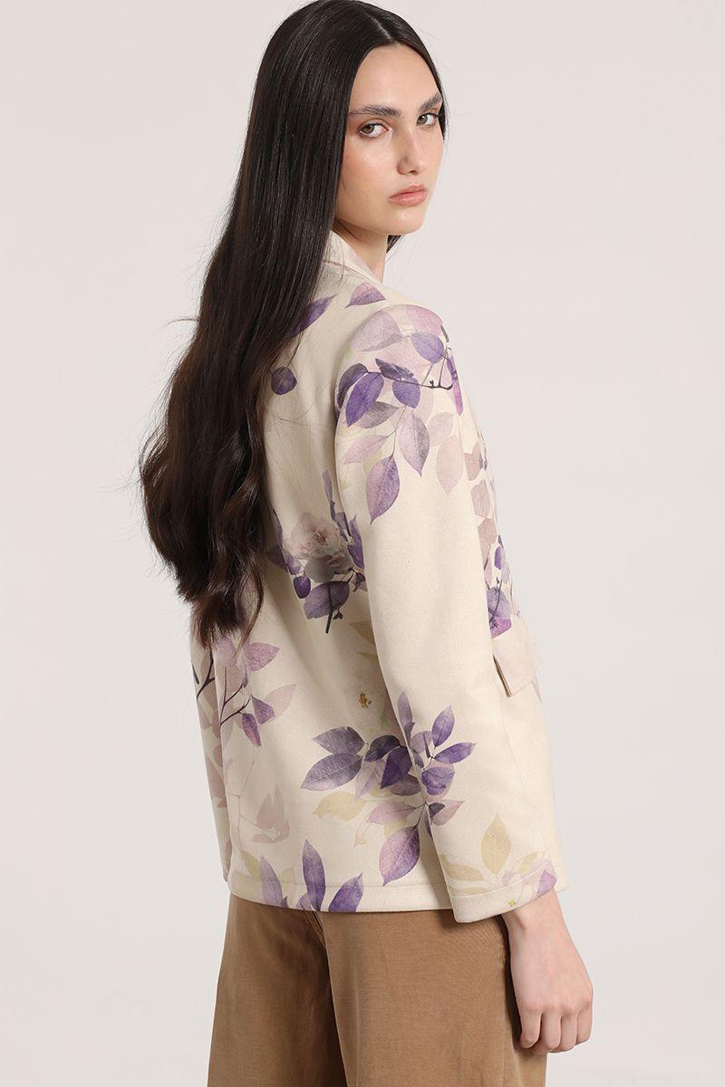 Blazer gamuza estampado liola mujer beige-6