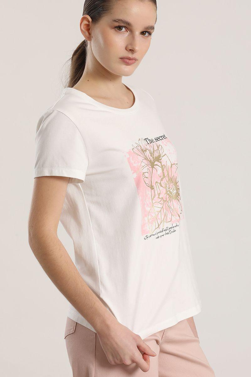Polera estampado flores liola mujer crudo-2