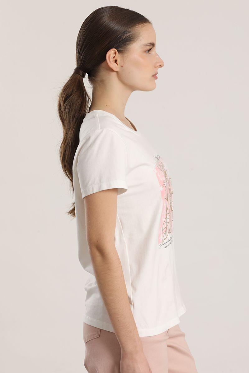 Polera estampado flores liola mujer crudo-3