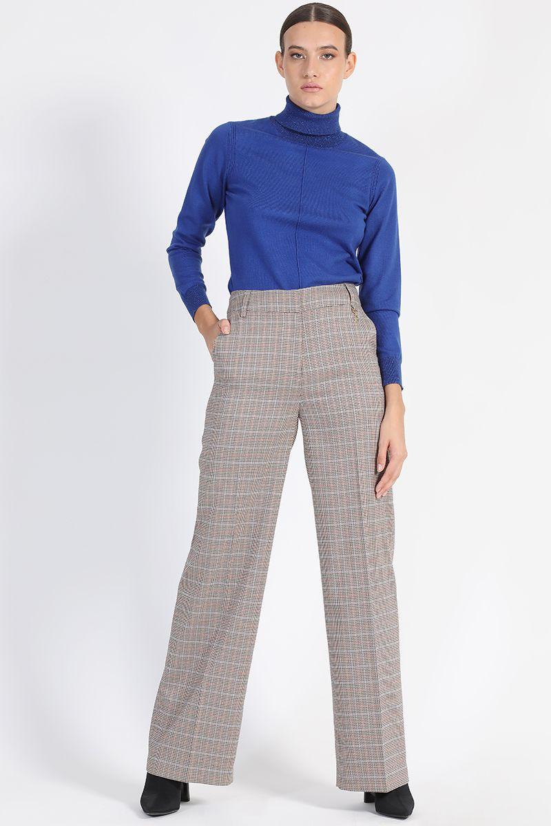 Pantalón Tiro Alto Cuadrille Beige Liola-0