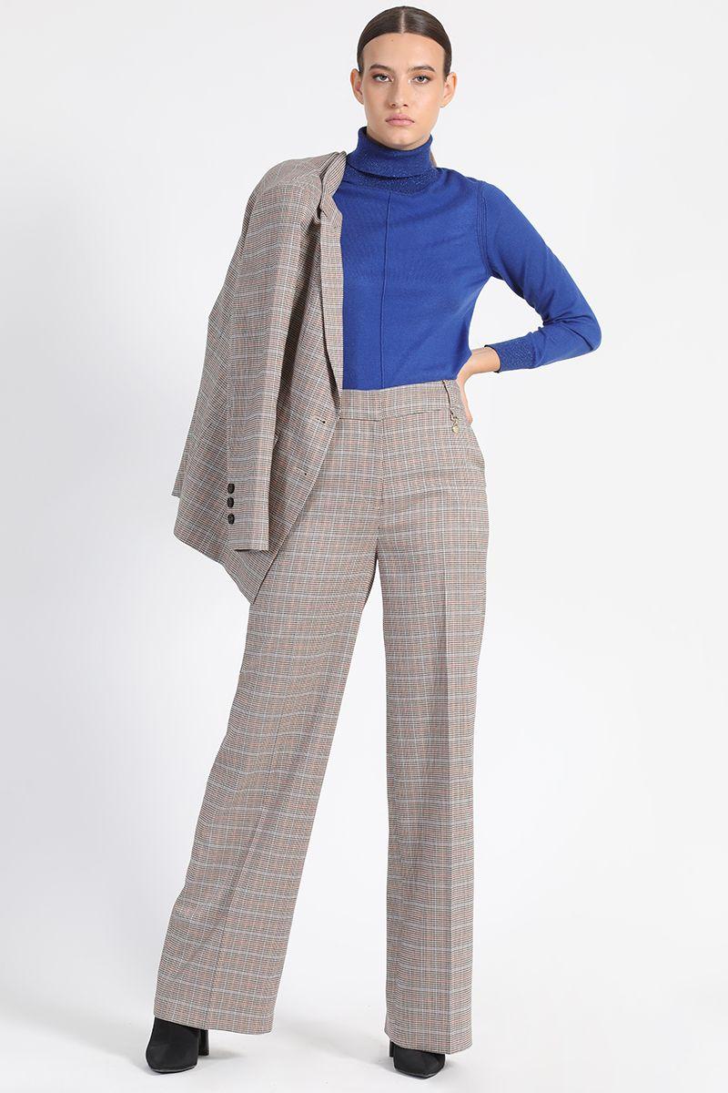 Pantalón Tiro Alto Cuadrille Beige Liola-2