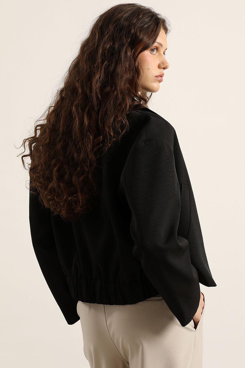 Chaqueta bomber, cruzada, negro Liola-2